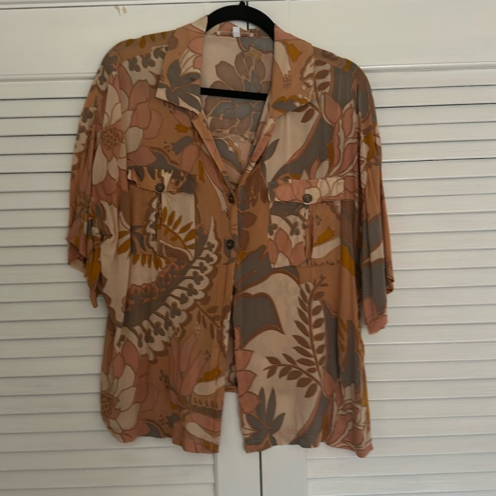 Floral Button-Up Blouse